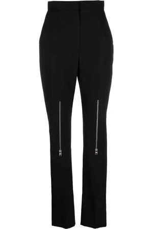 Alexander McQueen Pantalones con tiro alto y cierre