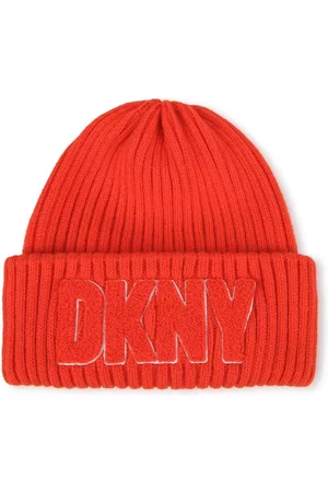 DKNY Gorro tejido de canalé con motivo del logo
