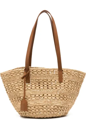 Saint Laurent Tote de rafia y crochet