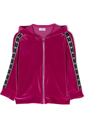 Chiara Ferragni Hoodie con cierre y ribete del logo