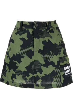 PEARLY GATES Falda corta con estampado militar