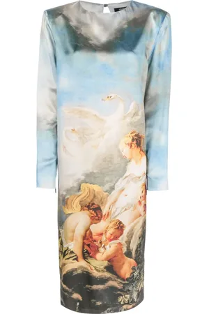 Roberto Cavalli Vestido midi con estampado gráfico