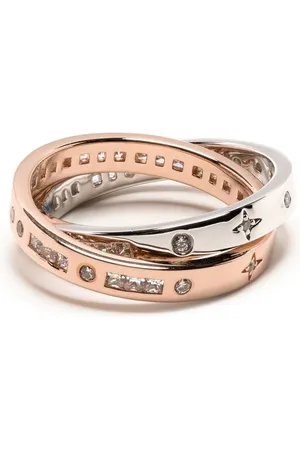 APM Monaco Anillo con diseño de dos tonos y detalles de cristal
