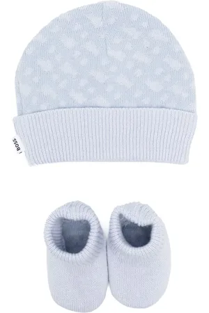 HUGO BOSS Set de gorro y slippers estampados