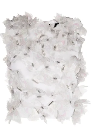 Cynthia Rowley Top con apliques de mariposa
