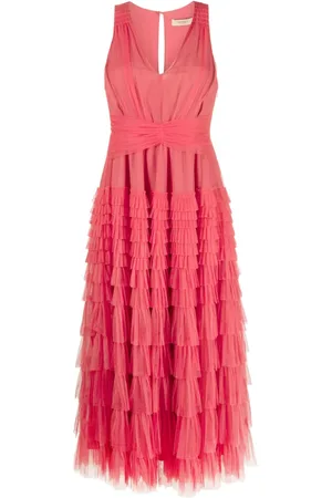 Twin-Set Vestido midi con volantes de tul