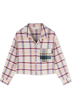 Palm Angels Camisa a cuadros con logo estampado