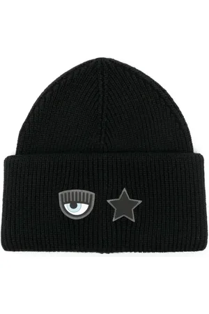 Chiara Ferragni Gorro tejido de canalé con parche del logo