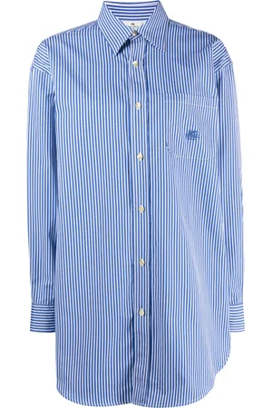 Etro Camisa con logo bordado y motivo de rayas