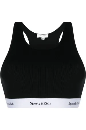 Sporty & Rich Top corto de tejido fino de canalé