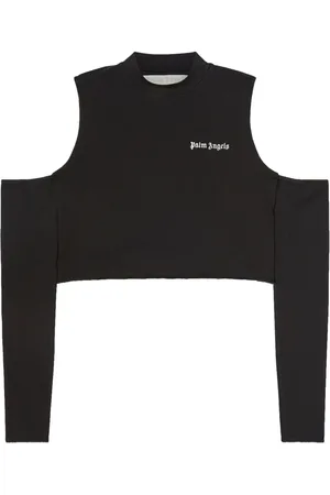 Palm Angels Top con logo estampado y aberturas