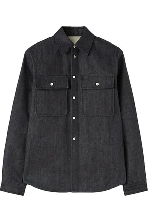 Jil Sander Camisa de mezclilla con cuello italiano