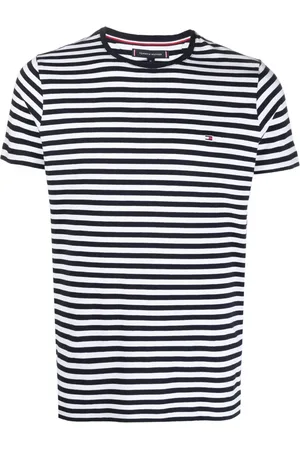 Tommy Hilfiger Playera con logo bordado y motivo de rayas