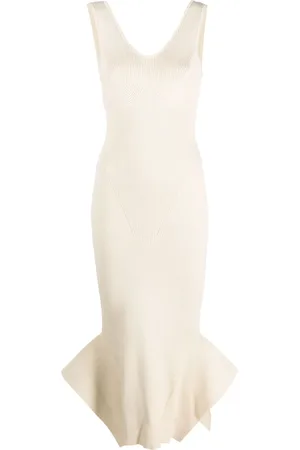 Marine Serre Vestido midi con diseño asimétrico sin mangas