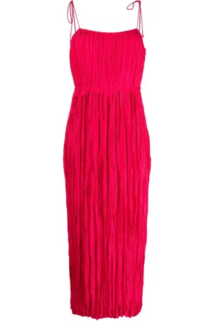 ULLA JOHNSON Vestido largo con diseño fruncido y tira