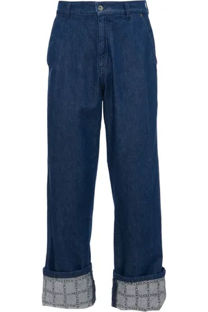 J.W.Anderson Jeans anchos con motivo de cuadrícula