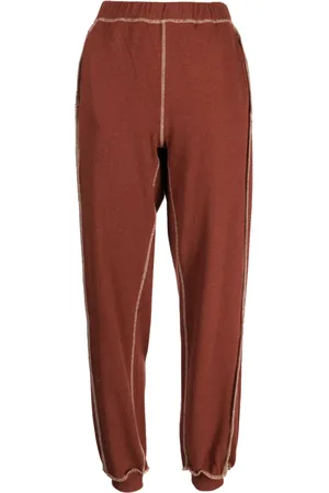 Baserange Pants de tejido fino de canalé con costuras expuesta