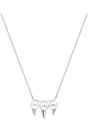 Tasaki Collar Collection Line Fang en oro blanco de 18kt con perla