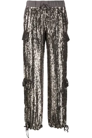 P.A.R.O.S.H. Pantalones bordados con lentejuelas