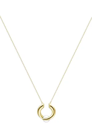 Tasaki Collar Collection Line Danger Horn Novel en oro amarillo de 18kt con perla
