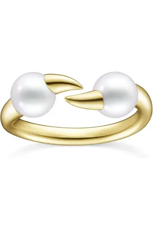 Tasaki Anillo Collection Line Danger Fang en oro amarillo de 18kt con perla