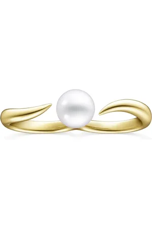 Tasaki Anillo Collection Line Danger Horn en oro amarillo de 18kt con perla