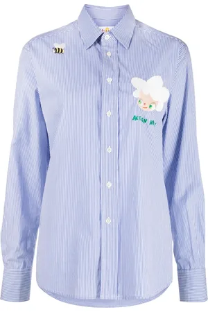 MIRA MIKATI Camisa con muñeca bordada y motivo de rayas