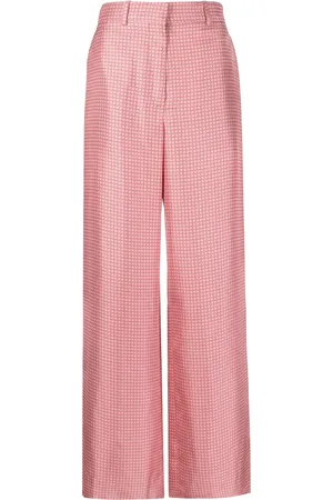 Lanvin Pantalones de seda con estampado geométrico