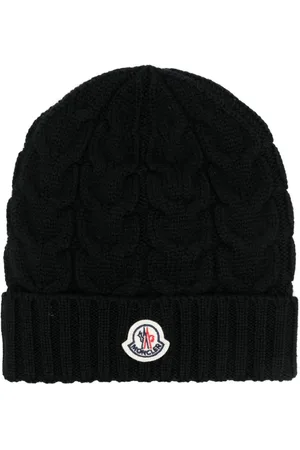 Moncler Gorro tejido de canalé con aplique del logo
