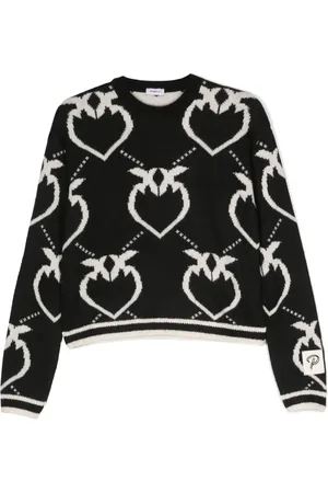 Pinko Suéter tejido con logo en intarsia