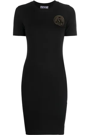 VERSACE Vestido estilo playera con estampado V-Emblem