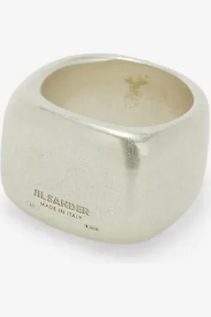 Jil Sander Anillo de banda con logo grabado