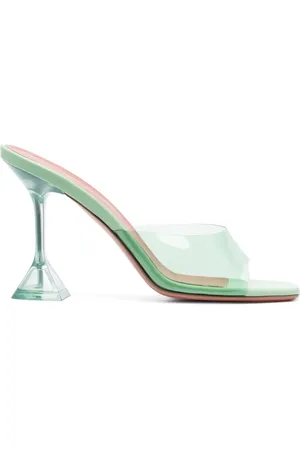 Amina Muaddi Mules Lupita con tacón transparente de 110mm