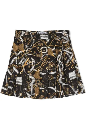 Moschino Falda plisada con estampado gráfico
