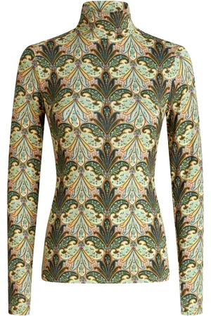 Etro Top con estampado de cachemira y cuello falso