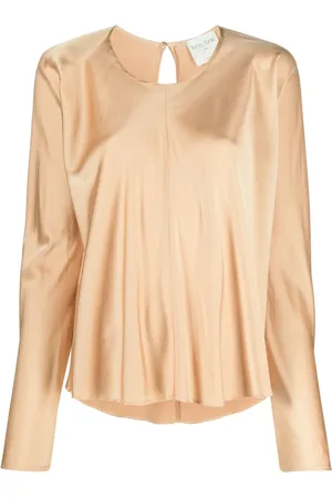 FORTE FORTE Blusa satinada con cuello redondo