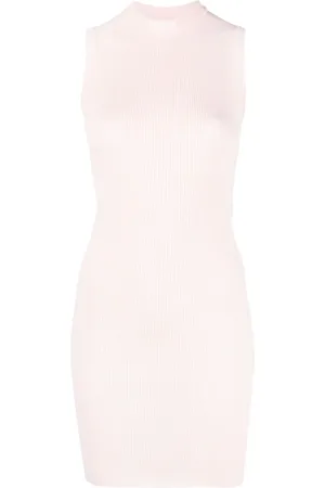 Heron Preston Vestido corto tejido de canalé con bordado HPNY