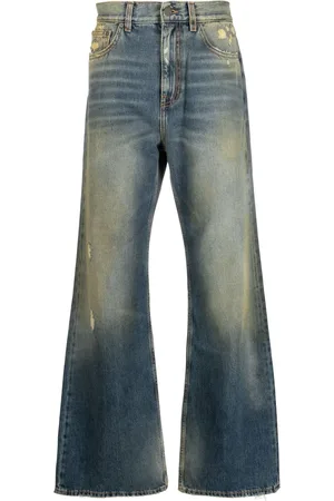 Palm Angels Jeans rectos con detalles rasgados