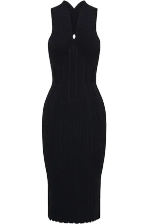 DION LEE Vestido midi tejido Snakeskin