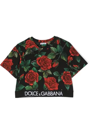 Dolce & Gabbana Playera corta con estampado de rosa