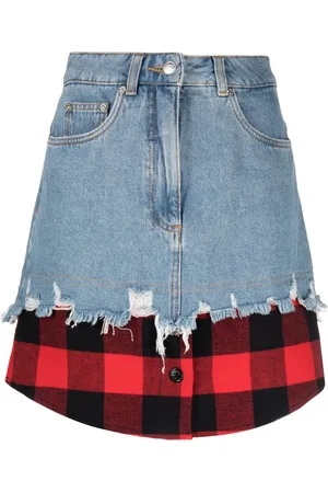 Moschino Falda de mezclilla con diseño de capa