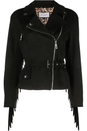 Philipp Plein Chamarra biker con apliques