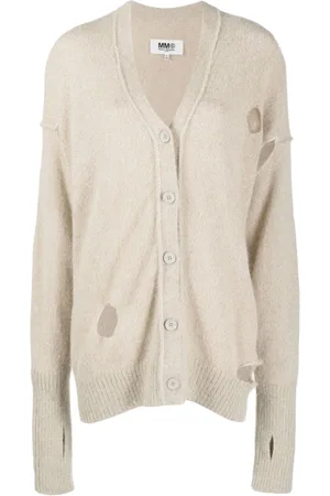Maison Margiela Cárdigan con efecto envejecido y cuello en V