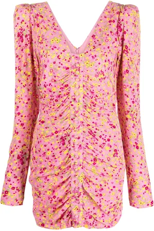 ROTATE Vestido corto en jacquard con cuello en V
