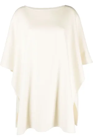 Fabiana Filippi Poncho tejido con cuello barco