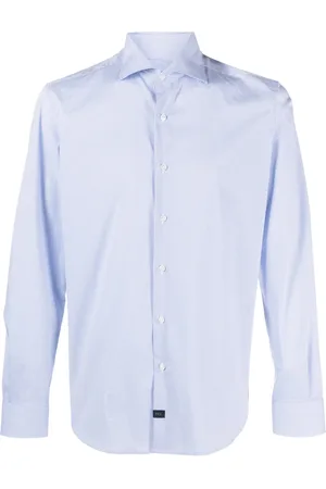 FAY Camisa con cuello italiano y botones