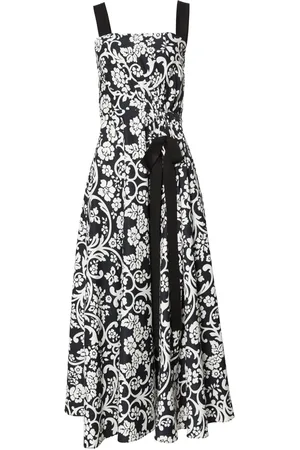 Carolina Herrera Vestido midi sin mangas con estampado floral