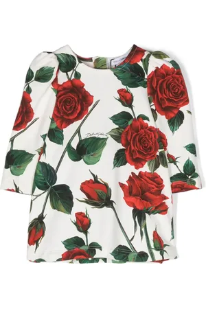 Dolce & Gabbana Vestido manga larga con rosas estampadas