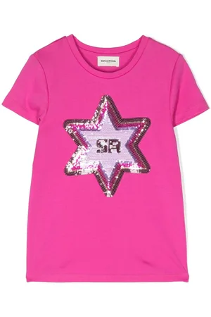 Sonia Rykiel Enfant Playera con logo estampado y lentejuelas