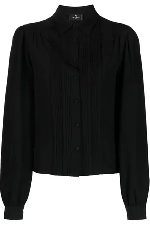Etro Blusa de seda con detalles de canalé